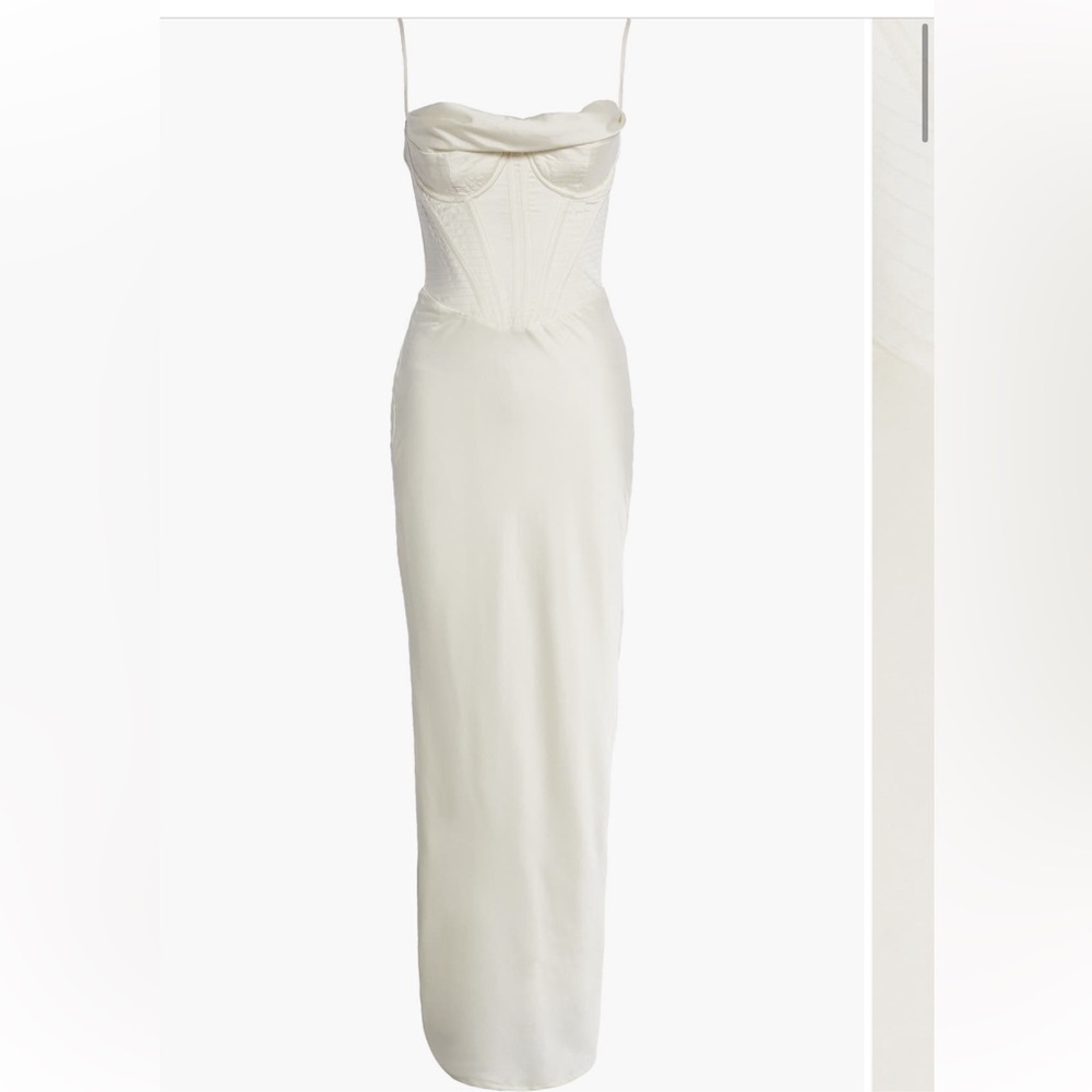 White House of CB corset maxi dress